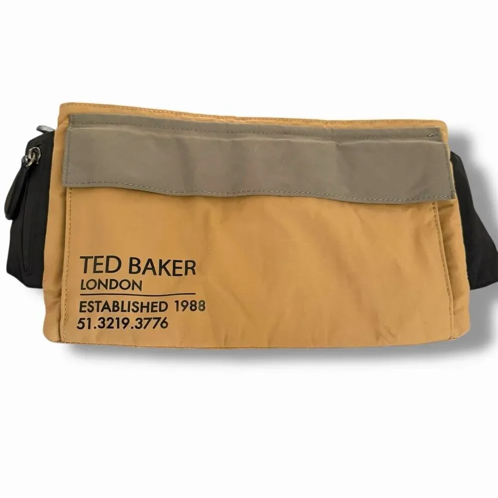 TED BAKER Feddy Color-block Woven Bumbag in Tan Fannypack Travel Outdoor